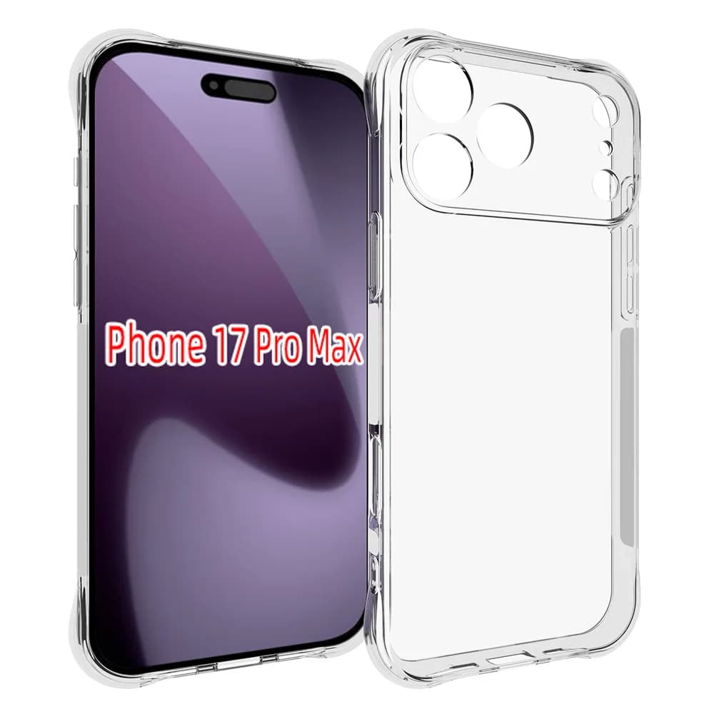 Per iPhone 17 Pro Max Custodia Air Cushion Antiurto Airbag Trasparente Silicone TPU Cover posteriore Custodia opaca per iPhone 17 Pro Max 5G
