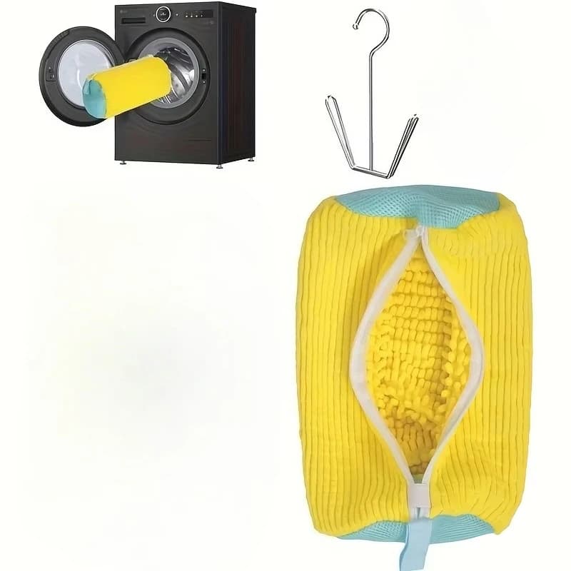 2-piece washing shoes bag and rod compatible with all types of shoes Laundry reusable for heavy loads with zipper shoe bags