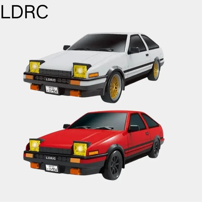 LDRC LD1801 AE86 1:18 Auto alla deriva telecomandata con giroscopio, LED, telecomando 2.4G e pneumatici, RC Car Giocattolo per bambini Regalo