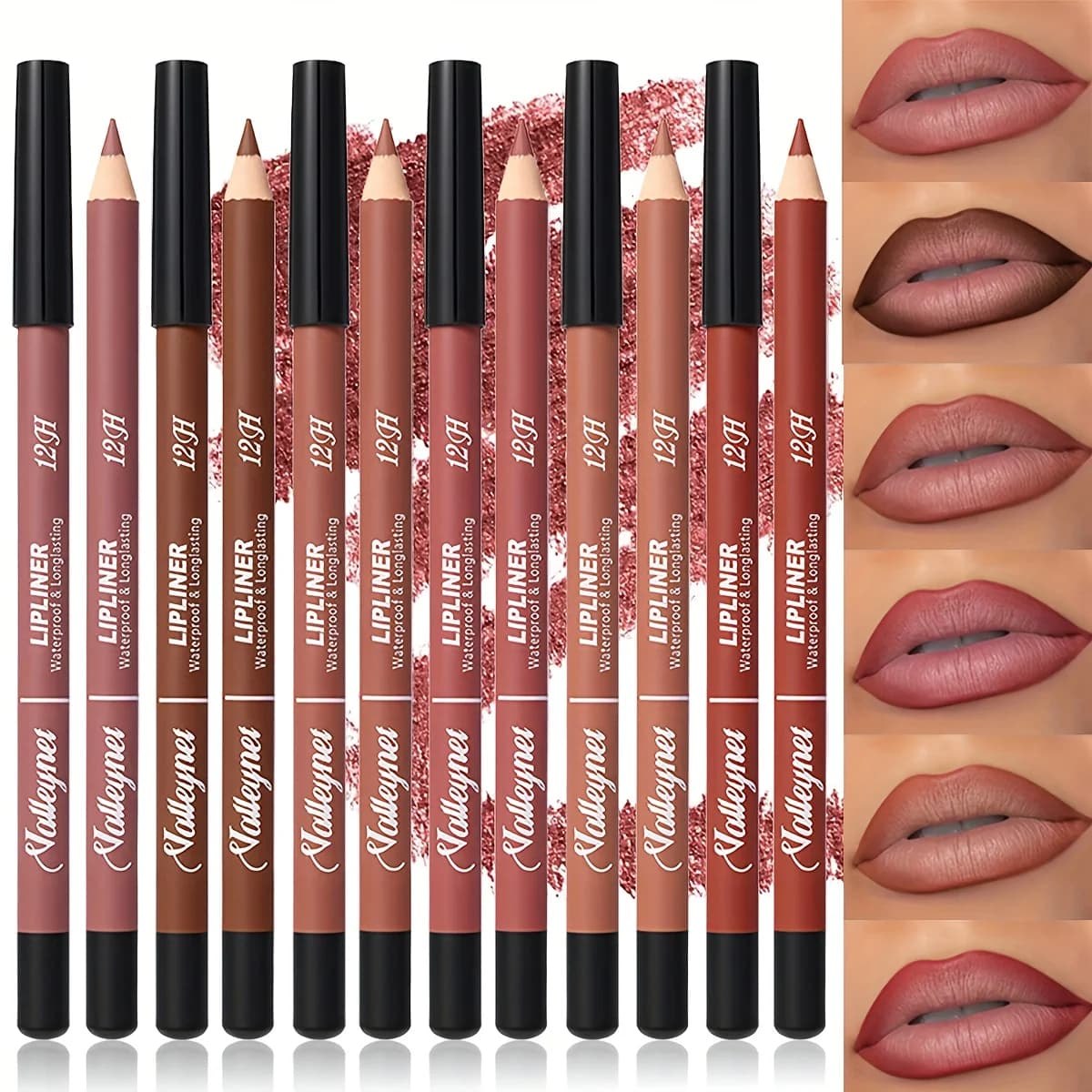 3 Colors Matte Lip Liner Pencils Waterproof & Long-Lasting Lip Makeup with Sharp Tip Nude Lipliner Set Makeup Lip Combo
