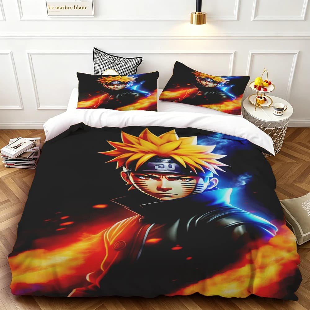 Copripiumino Naruto, set di biancheria da letto anime, copripiumino per bambini, misura Queen King, per decorazioni per la camera da letto, regali di compleanno
