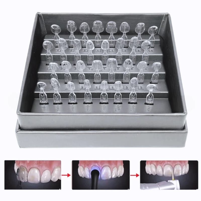 32pz/Set Dentali Face Molds, Rapid Polymerization Composite Resin Prints, Autoclavable Front Tooth Whitening Tools