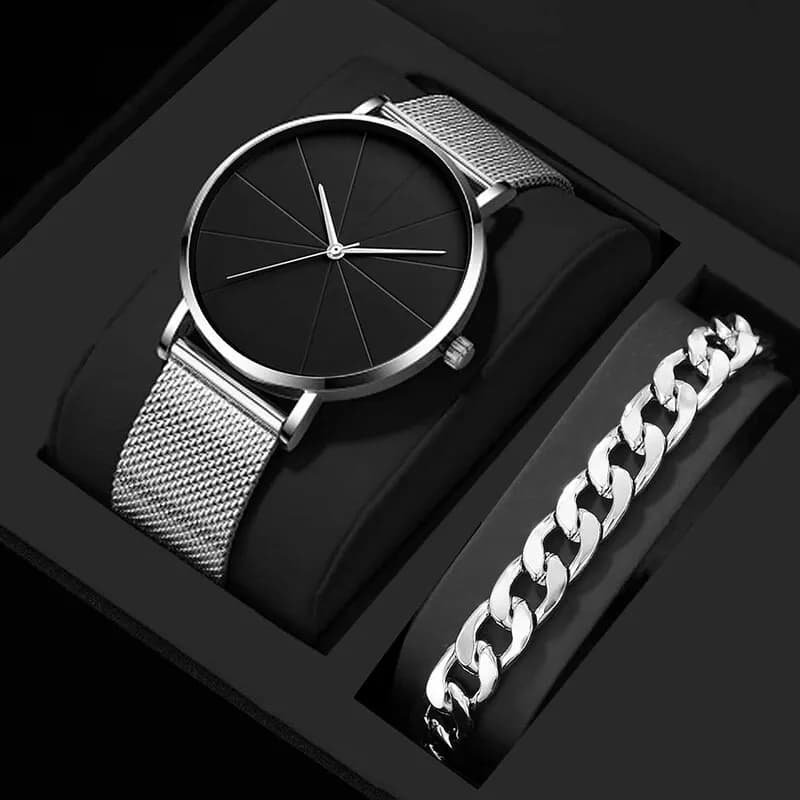 Orologio da polso al quarzo da uomo d'affari di moda Calendario di moda Orologio da uomo Cintura a rete Orologi da uomo con cinturino in argento di lusso