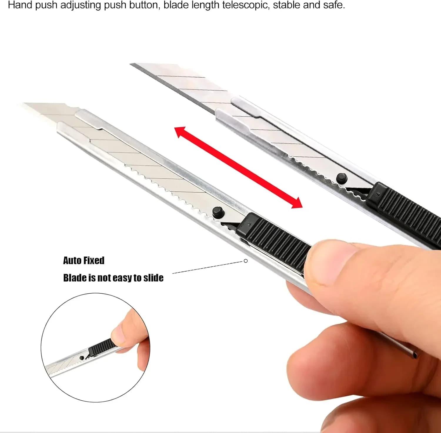 Coltello multiuso, retrattile con lama a scatto da 30 gradi Scatola da 9 mm per taglierina di carta, vinile da ufficio e coltello artigianale per taglierina di carta, confezione da 3