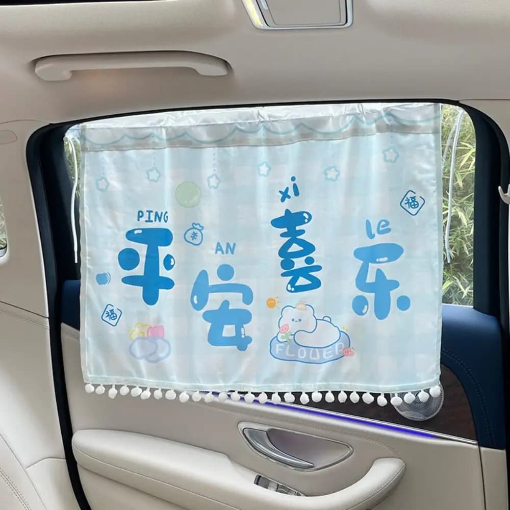 Fiore carino cartone animato tenda per auto ventosa panda tenda parasole per auto protezione solare isolamento termico tenda oscurante per auto finestra per auto