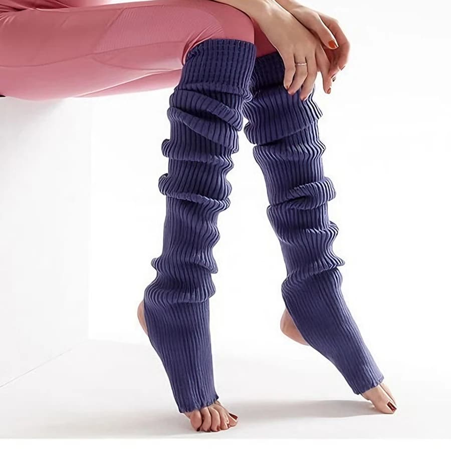 USHINE Scaldamuscoli classici in maglia a costine Calzini scaldamuscoli al ginocchio Calze da donna Calzini alti al ginocchio lavorati a maglia per il massimo comfort