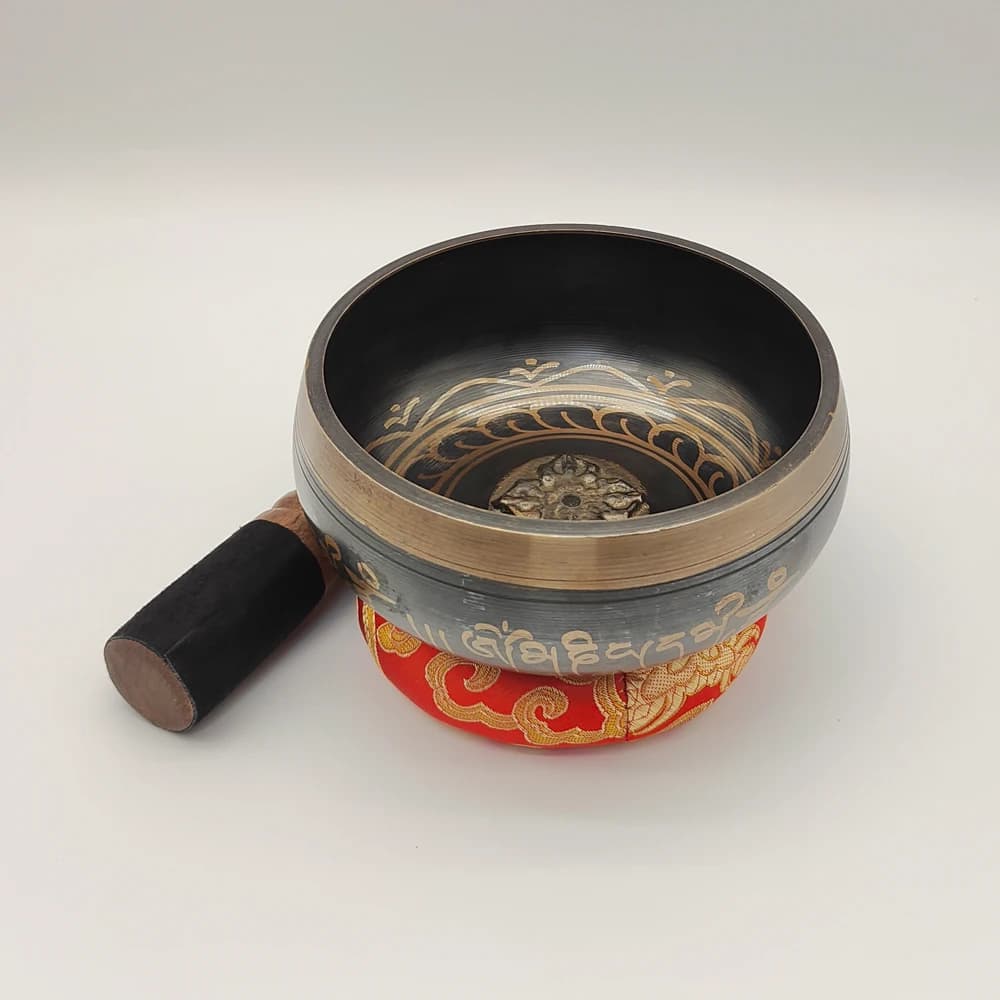Tibetan Singing Bowl Set,Cooper Sound Bowls,Handmade Song Bowl for Meditation Yoga Stress Relief,Unique Gift,Diameter 8cm/12.5cm