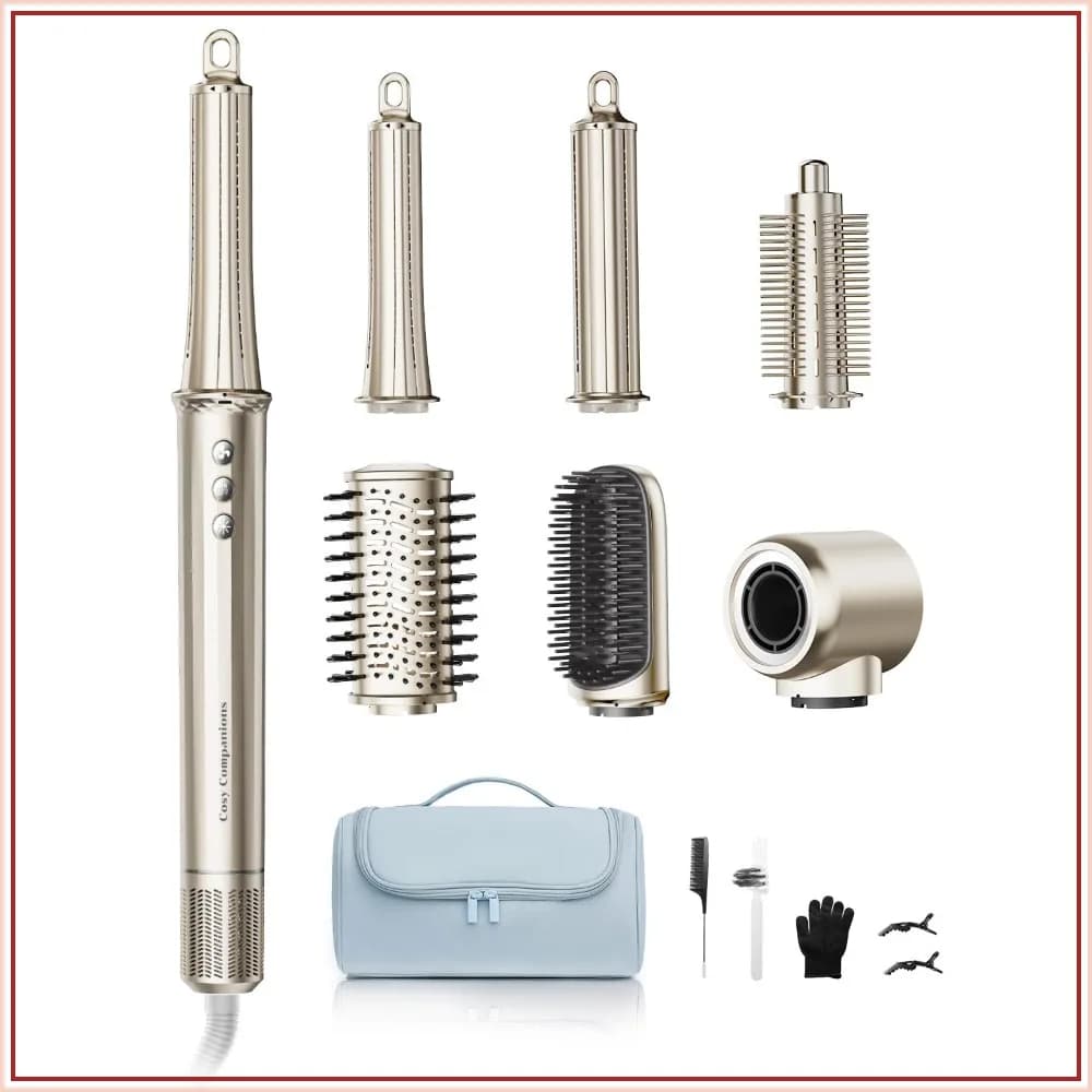 150,000 RPM High-Speed Negative Ionic Hair Dryer Brush, Fast Drying, Curling/Volumizing/Straightening Hot Air Brush with Travel Bag