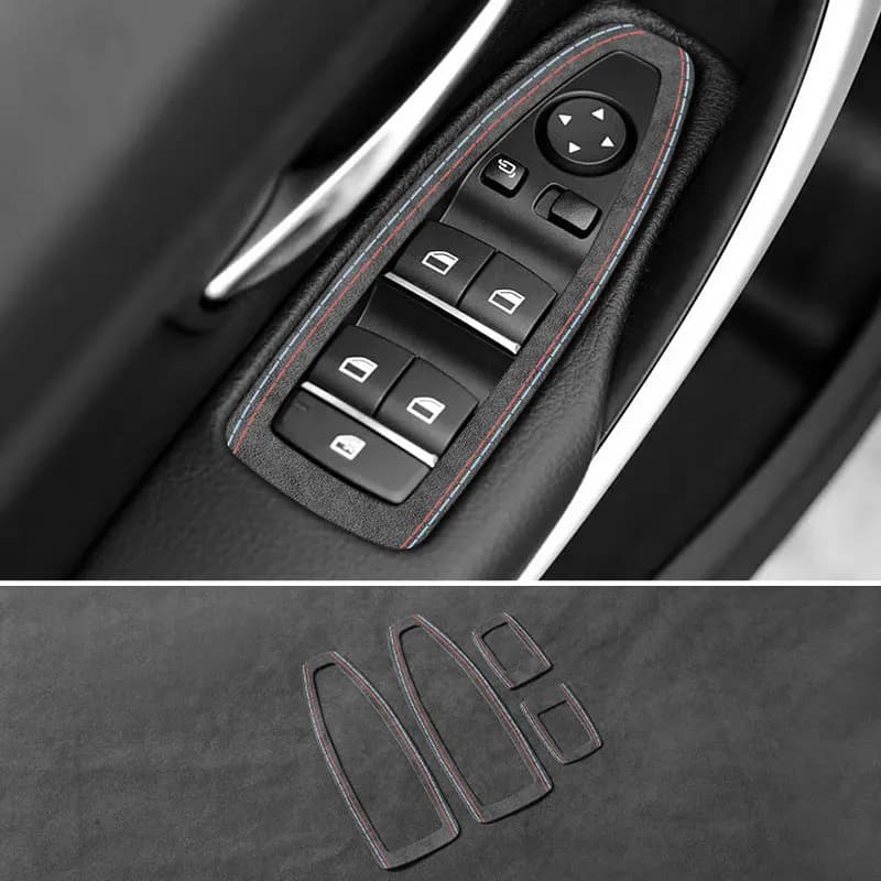 Per BMW F20 F30 F34 F48 X1 Finestra Interruttore Pannello di Sollevamento Trim Fatto di Alcantara Adesivo Telaio Prestazioni Accessori Per Interni Auto