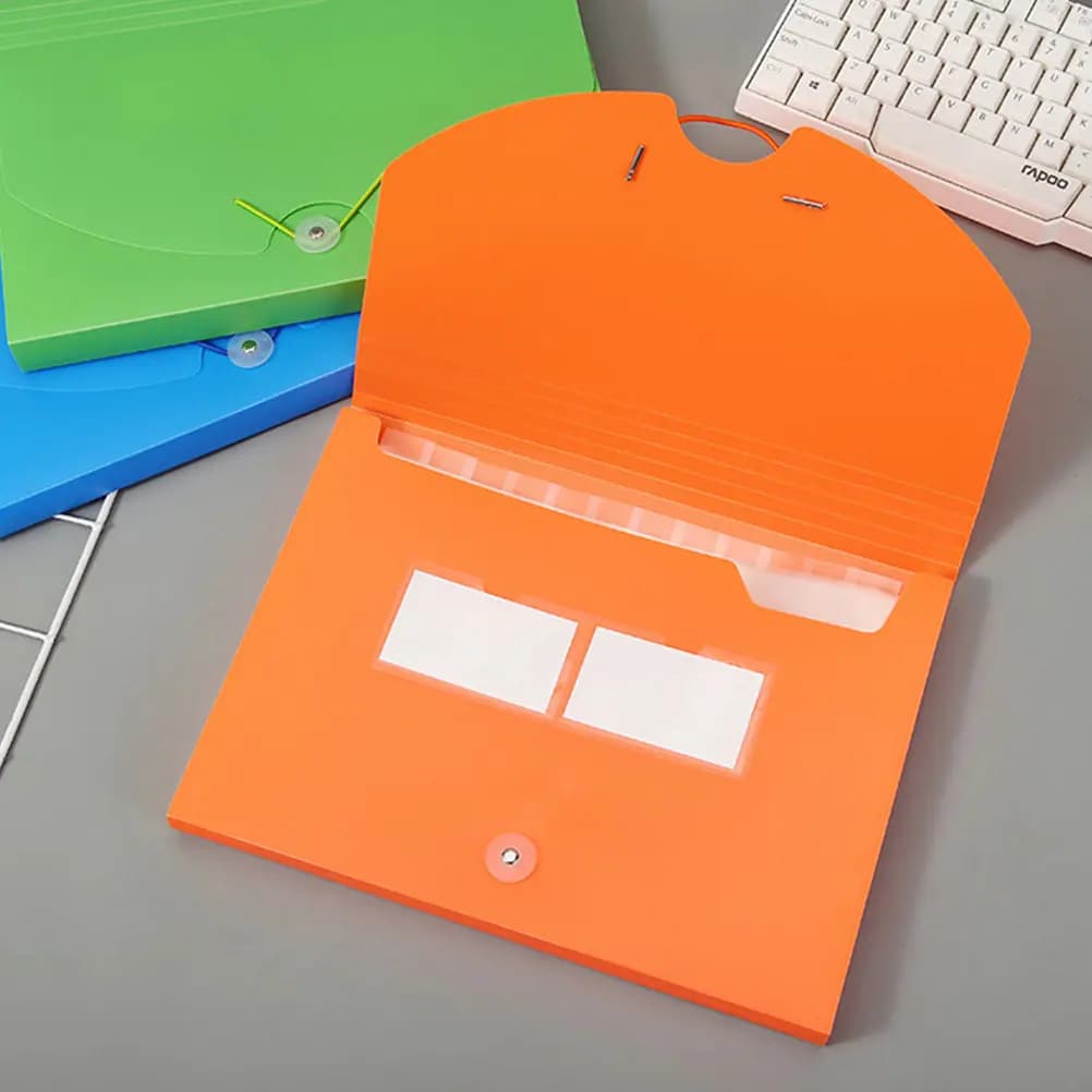 1 Pezzo Cartella Portadocumenti Arancione Grande A4, Borsa Porta Documenti da Ufficio, Organizer Portatile per Carta, Custodia per Documenti da Ufficio