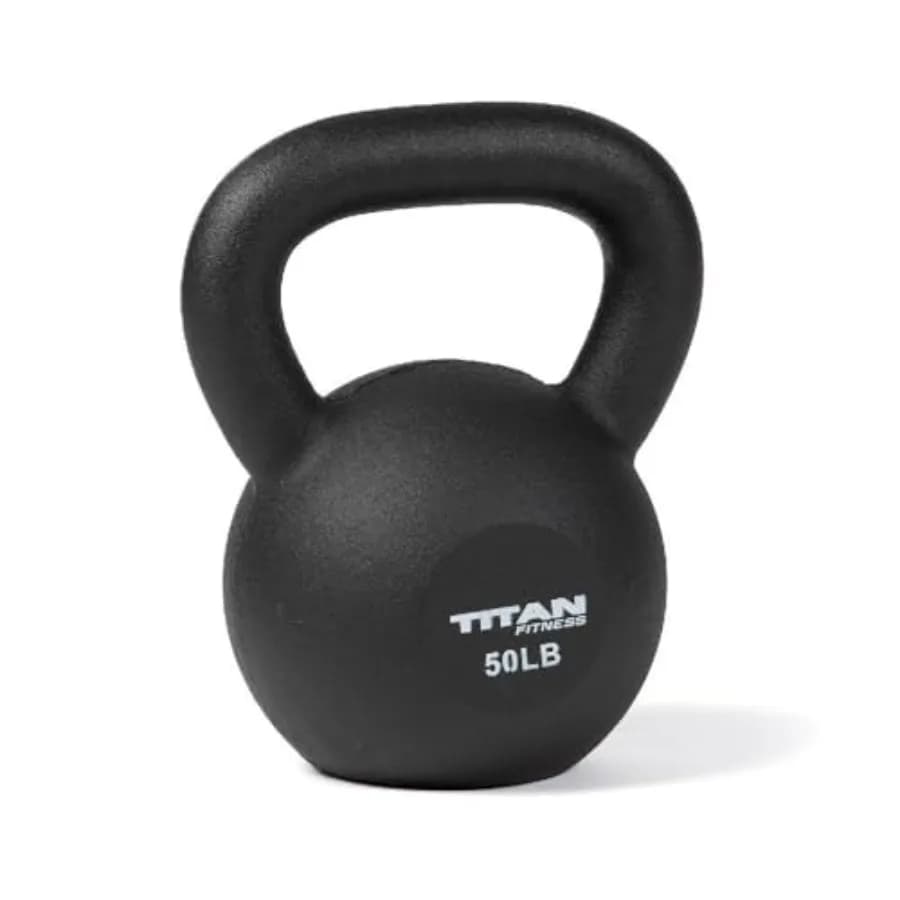 Kettlebell in Ghisa da 50 LB, Pezzo Unico con Indicatori in LB, per Allenamento Completo del Corpo, Costruzione in Metallo Resistente, Finitura Nera Opaca