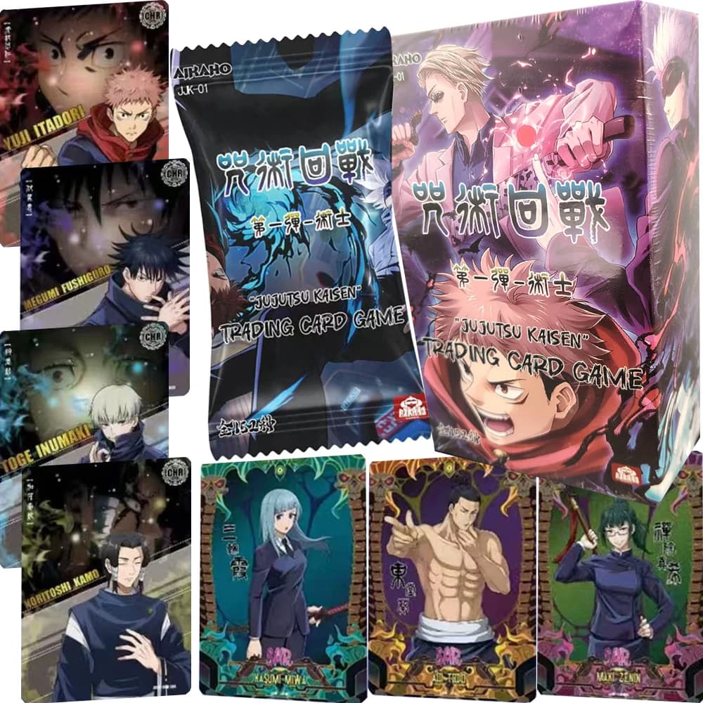 Carte da collezione Jujutsu Kaisen per ragazzi e ragazze Anime Personaggio popolare Primo piano Carte con cornice congelata Regali di giocattoli periferici creativi