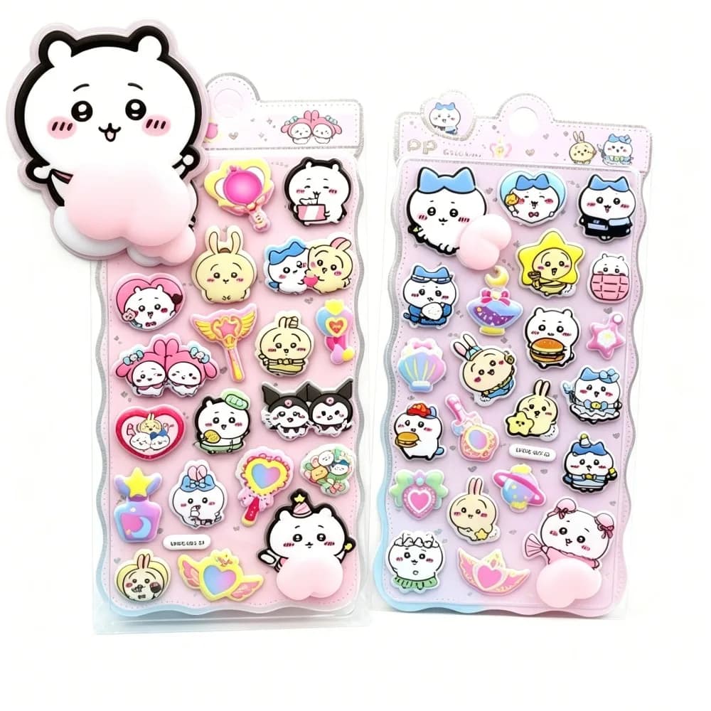 Adesivi 3D Kawaii a Cartone Animato con Effetto Stereoscopico a Forma di Pesca, Adesivi Carini per Forniture Decorative Fai-da-Te