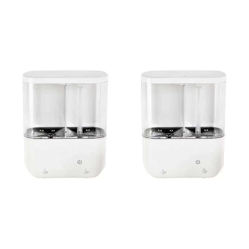 Dispenser di Sapone Automatico Senza Contatto, Ricaricabile, Impermeabile, Dispenser di Sapone a Doppia Testa da Parete per Cucina, Ufficio, Hotel