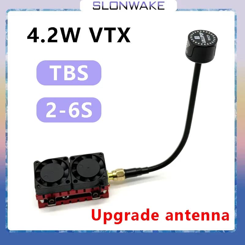 SLONWAKE 5.8G 48CH 4.2W VTX Adjustable 200mW/500mW/1W/4.2W DC VTX 7.4-36V TBS Compatible 30.5mm For FPV Racing Micro Drones