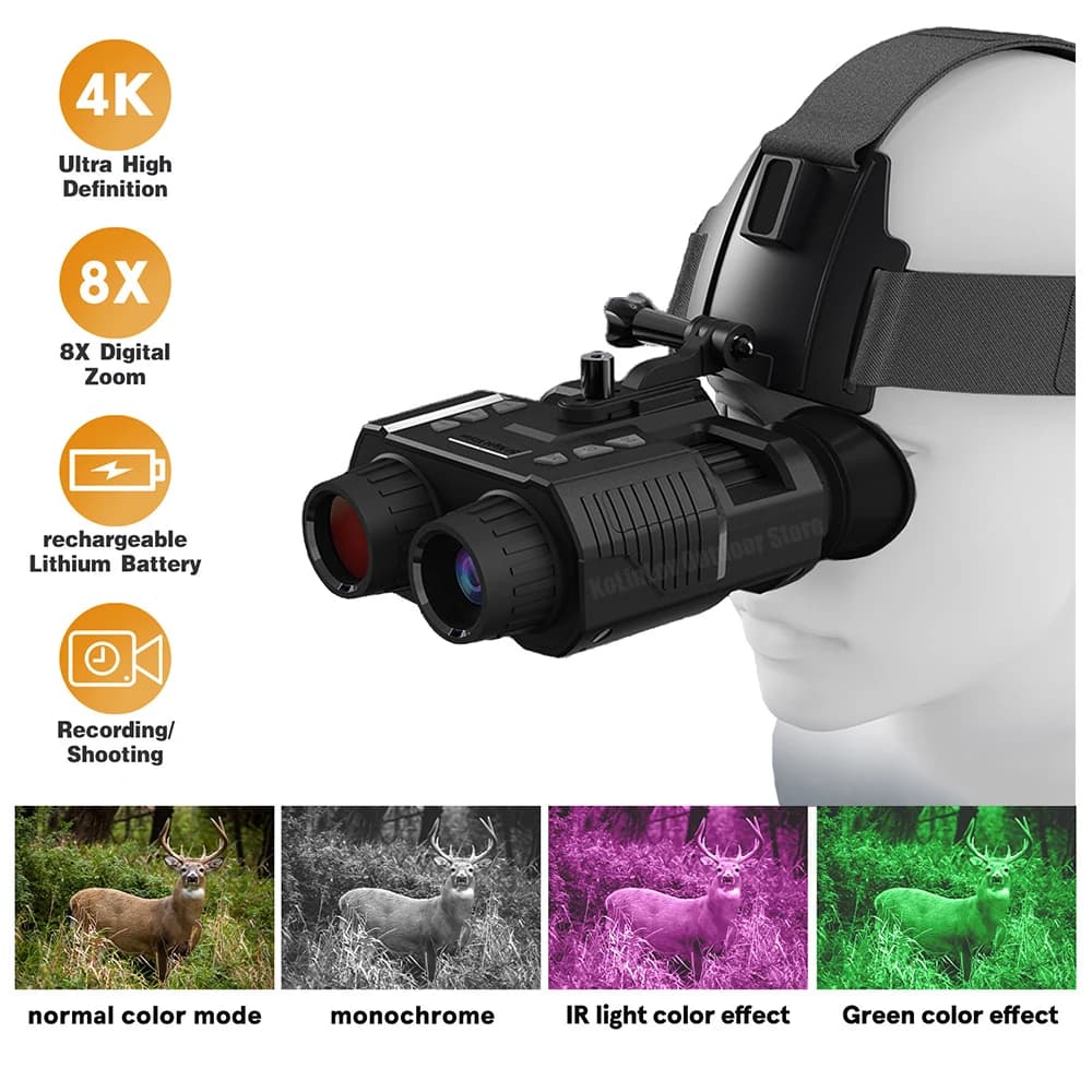 SPINA OPTICS binocolo 3D occhiali per visione notturna, cannocchiale digitale a infrarossi 8x visione notturna 4K HD adatto per la caccia notturna