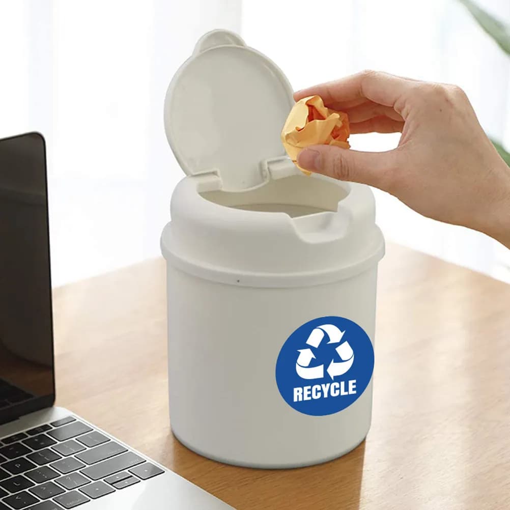 Set di Adesivi per Riciclaggio in PVC, Etichette Impermeabili Rimovibili Autoadesive per Classificazione Rifiuti e Contenitori per la Raccolta Differenziata