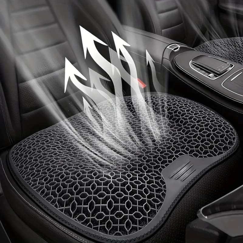 1pc Gel Seat Cushion - Honeycomb Design for Car/Office | Breathable & Machine Washable Pad, Ergonomic Support & Lightweight