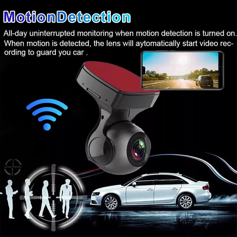 Mini Dash Cam 1080P HD Car Dash Camera Built-in WiFi Driving Video Recorder for Cars