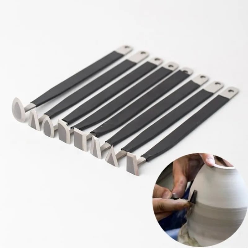 8 Pieces/set of Pottery Repair Blank Scraper Ceramic Tools DIY Clay Sculpture Fine Carving Repair Polishing Molding Tools