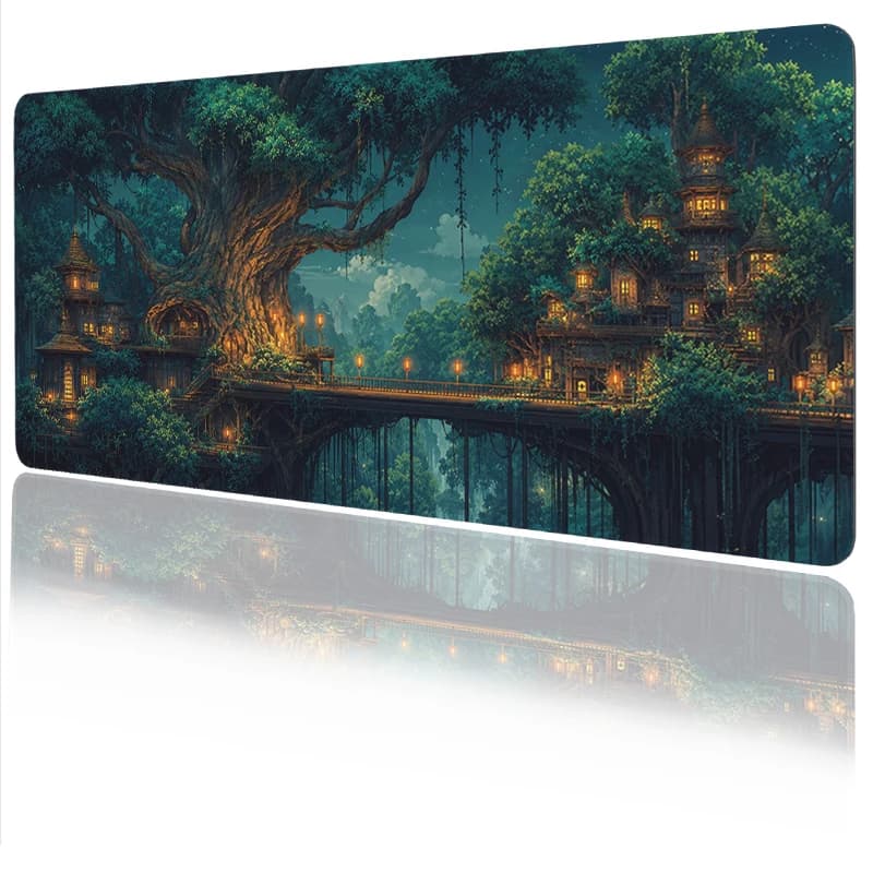 Mouse Pad Mystic Emerald Forest Gamer printon demand Home Custom HD Mousepad XXL Mouse Mat Office Natural Rubber Carpet Mice Pad