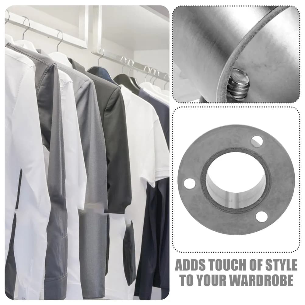 Supporto per Asta in Acciaio Inossidabile per Armadio, Asta Doccia, Porta Asciugamani, Supporto per Guardaroba, Resistente, Facile da Installare, Elegante
