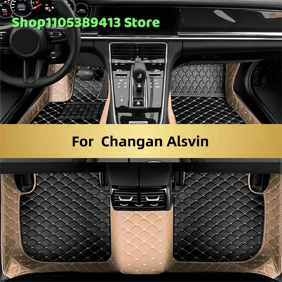 Tappetini Auto Personalizzati in Pelle Sintetica per Changan Alsvin 2022 2021 2020 2019 2018 Accessori Tappeti Auto