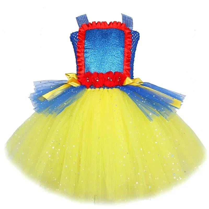 New 2026 Anime Cosplay Sparkly Snow White Princess Dresses Christmas Halloween Twinkle Costumes for Birthday Party COS