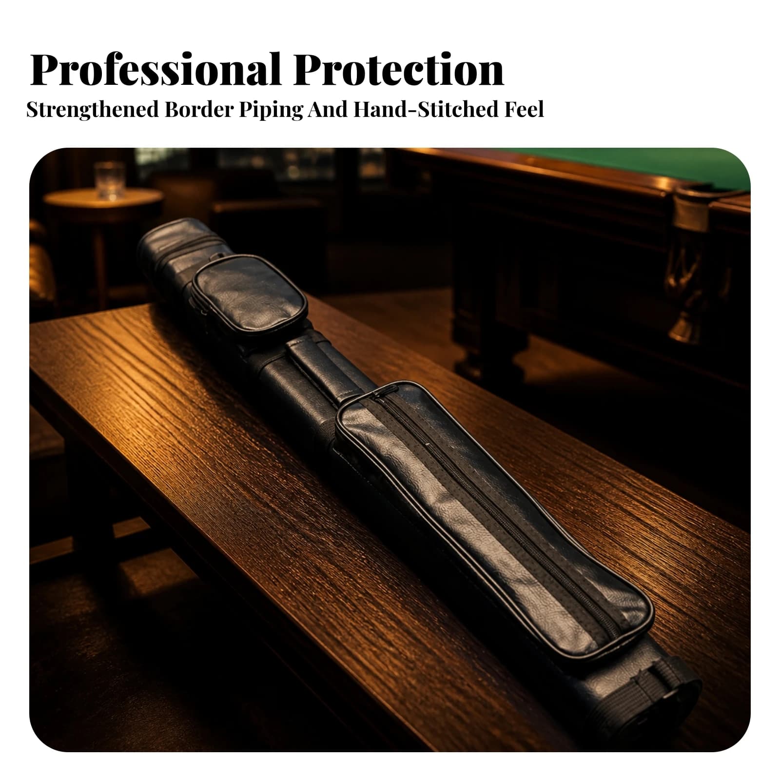 Billiard Cue Case Padded Pool Cue Case with Pockets Portable Long-Lasting for League Nights