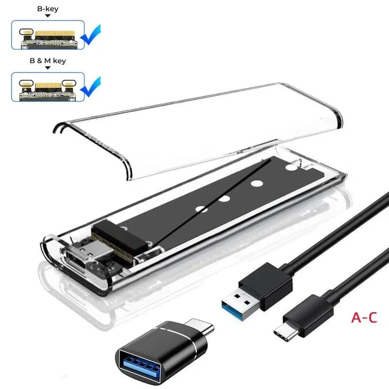 Custodia SSD M.2 SATA USB 3.1 Tipo C Custodia a stato solido esterna da 5 Gbps per chiave 2280/2260/2242/2230 M.2 NGFF SSD B+M/B