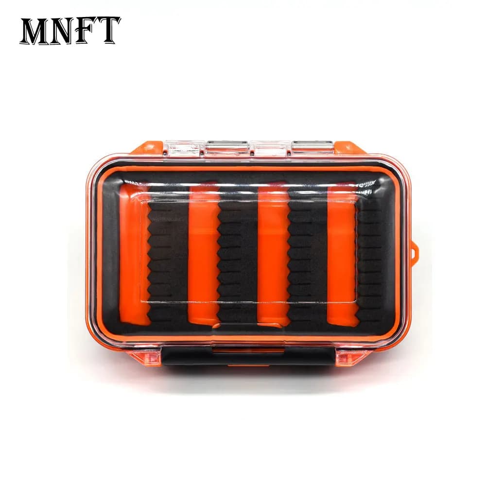 Topranc Storage boxes for fly fishing baits Fly fishing bait boxes with double open cover in transparent ABS plastic