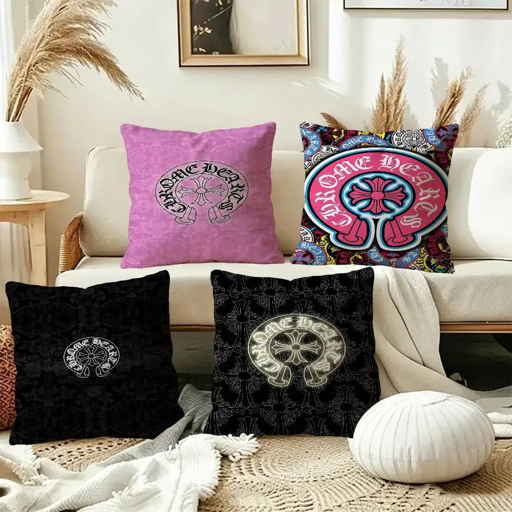 C-Chrome Fashion H-Hearts Luxury Pillowcase toon Gift Cushion Cover Bedroom Home Sofa Chair Seat Decor pillow case