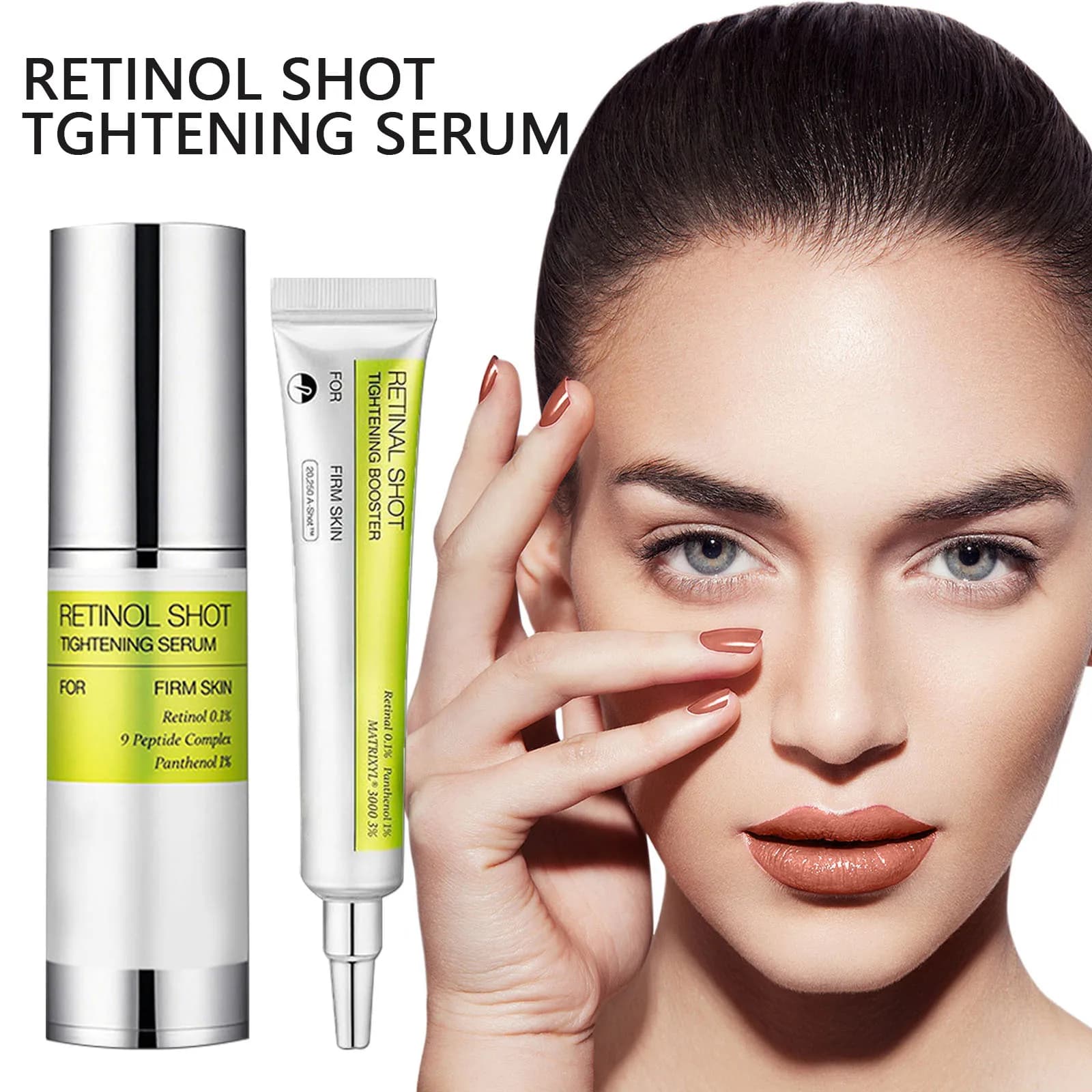 Siero Viso Coreano al Retinolo Rassodante, Crema Contorno Occhi Antirughe Idratante, Rimuove Occhiaie, Idratante per la Cura della Pelle