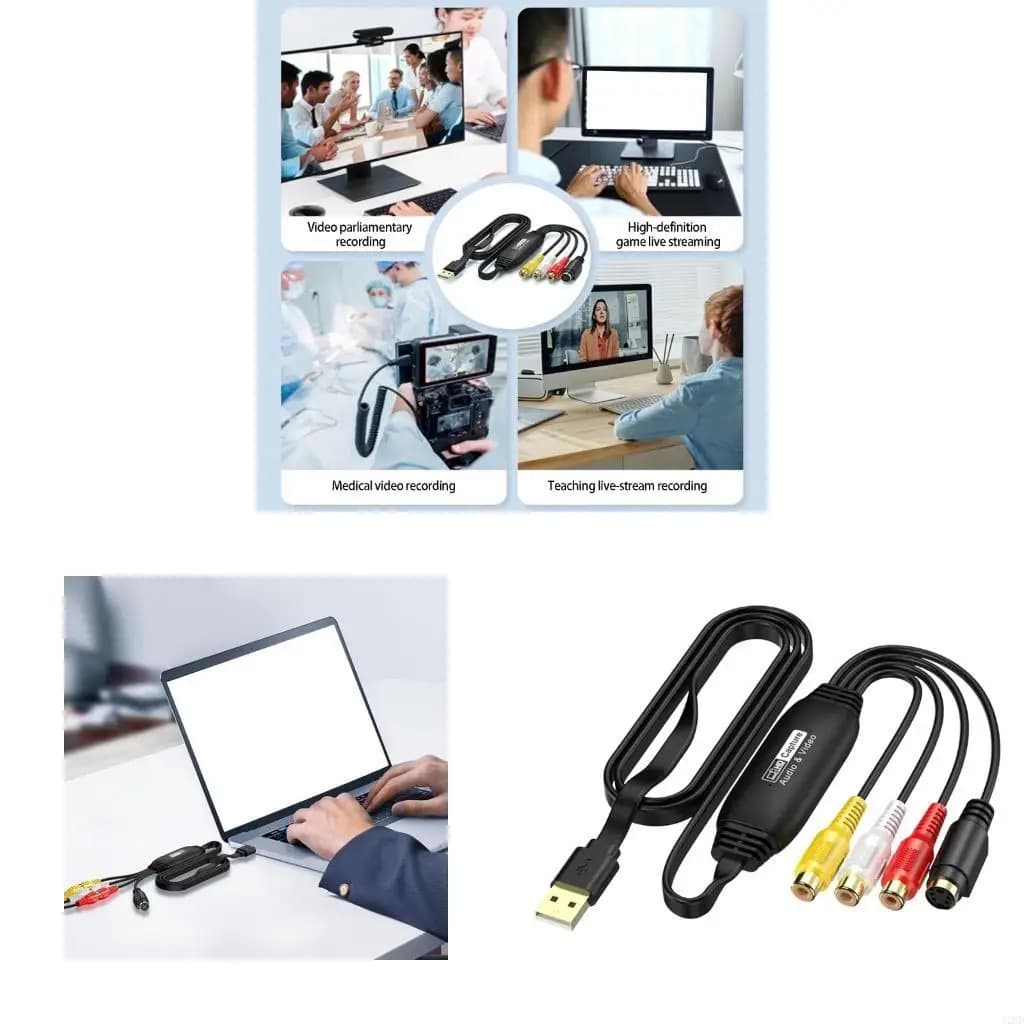 J1HD VHS To Digital Converter USB Video Sound Capturing Card USB Video Capturing Replacement for Home Entertainment Accessories