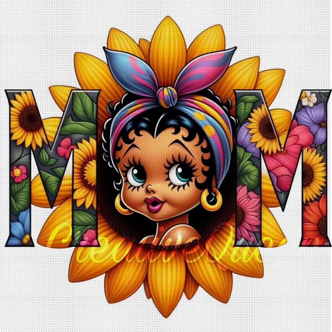 Kit Punto Croce Girasole dell'Amore Fai da Te 11CT Ricamo Decorazione Murale Regalo Materiale Artigianale Senza Cornice Semilavorato 36×36cm