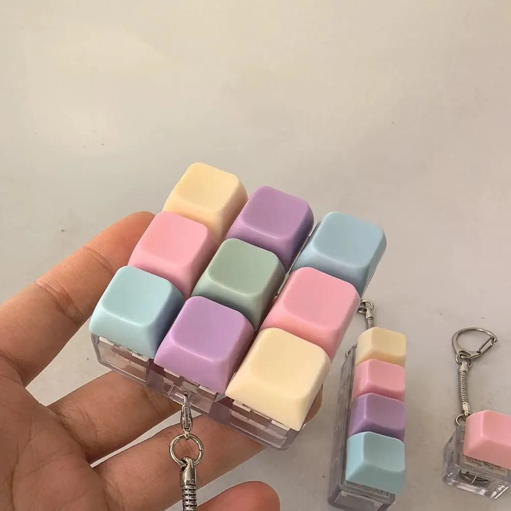 Press Keyboard Key Toy Decompression 1/4/5/9 Keyboard For Adults Antistress Toys Anti Stress Finger Keyboard Games Keychain