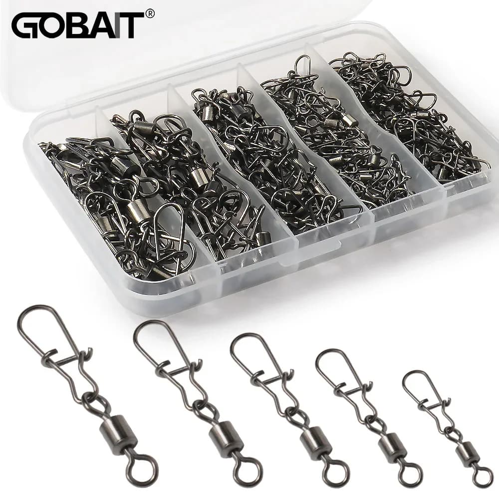 DNDYUJU 50 pcs Stainless Steel Fishing Connector Spille Bearing Rolling Wheel Bearing Scratching Equipment for Lure Hook
