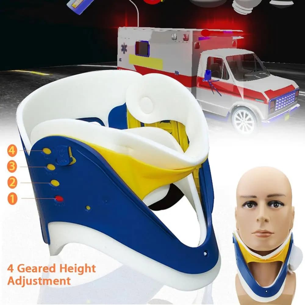 4 Gears Medical Therapy Neck Collar Cervical Traction Support Brace Stretcher For Camping Hiking Outdoor