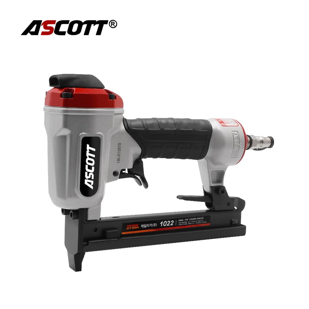 Ascott 20 Gauge 7/16" Larghezza Corona Cucitrice 1022J Pneumatica Tappezzeria Cucitrice Accetta 12.8mm Corona Graffette per Inquadratura di Mobili