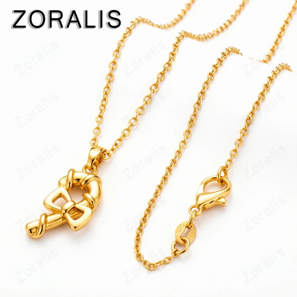 18K Gold Candy Cane Pendant Necklace For Women necklaces Fashion Party Wedding Charm Jewelry Birthday Gifts