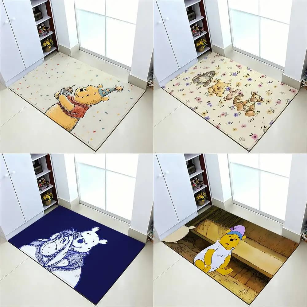 Cute W-Winnie The P-Pooh-S Kawaii Carpet Bathroom Anti-slip Mat Door Mat Home Decoration Mat Entrance Door Mat Scratch-resistant