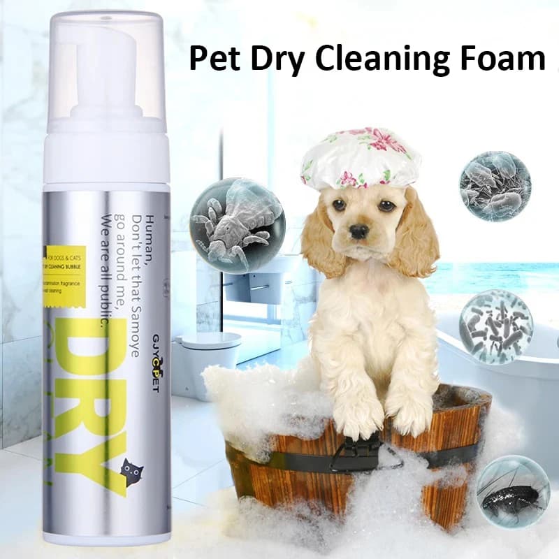 200ML Schiuma per la pulizia a secco per animali domestici senza risciacquo Cane Gatto Cucciolo Gel doccia Supp Shampoo Deodorante Sterilizzazione Lascia profumo Pet Supplie