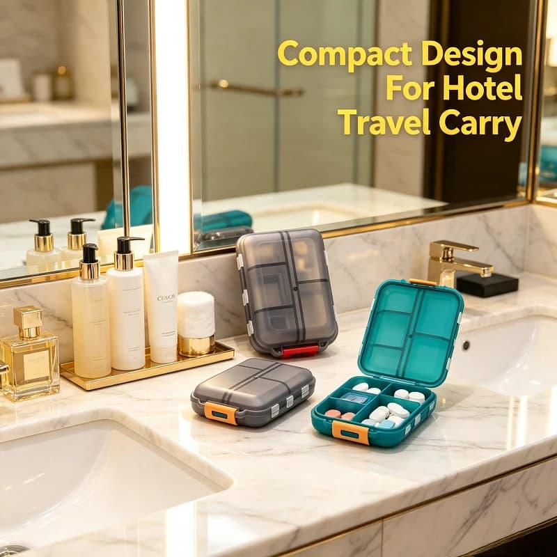 10 Compartments Pill Box Waterproof Double Layer Medicine Storage Case With Classification Labels Travel Vitamin Supplement