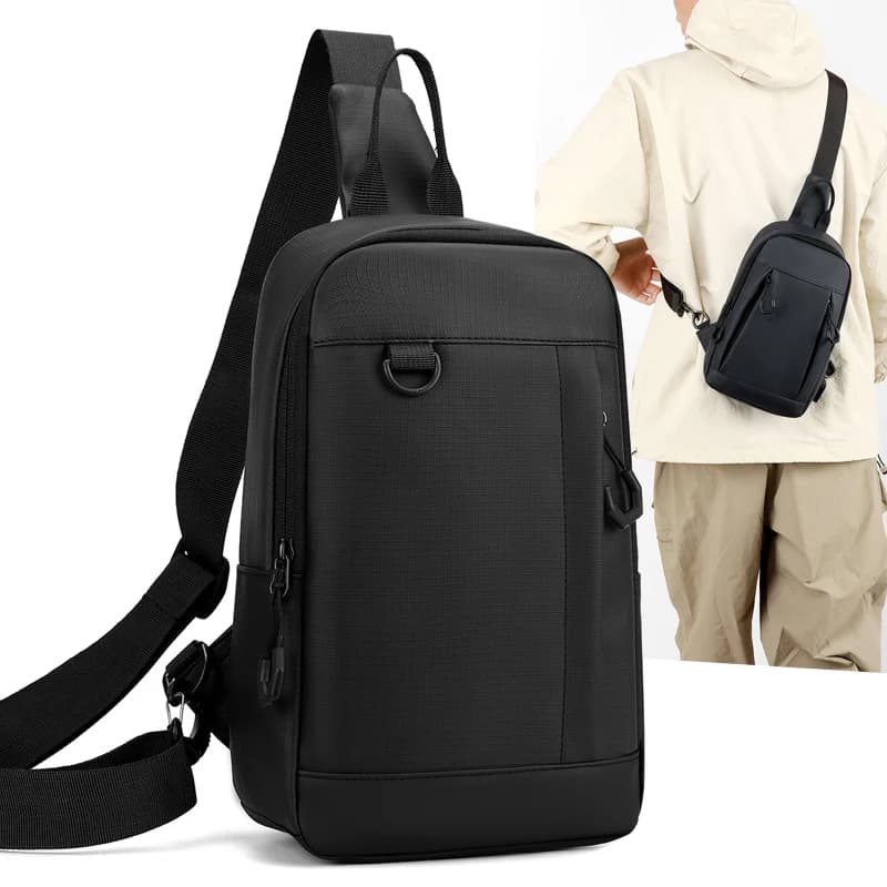Elegante borsa a tracolla da uomo - Marsupio compatto con scomparti multipli (adatto per telefono, portafoglio e chiavi)