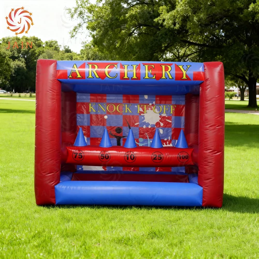 Gioco interattivo gonfiabile per tiro con l'arco con arco lungo e frecce (1,5x8,2x9,2 piedi) Bersaglio gonfiabile per tiro con l'arco per bambini/adulti