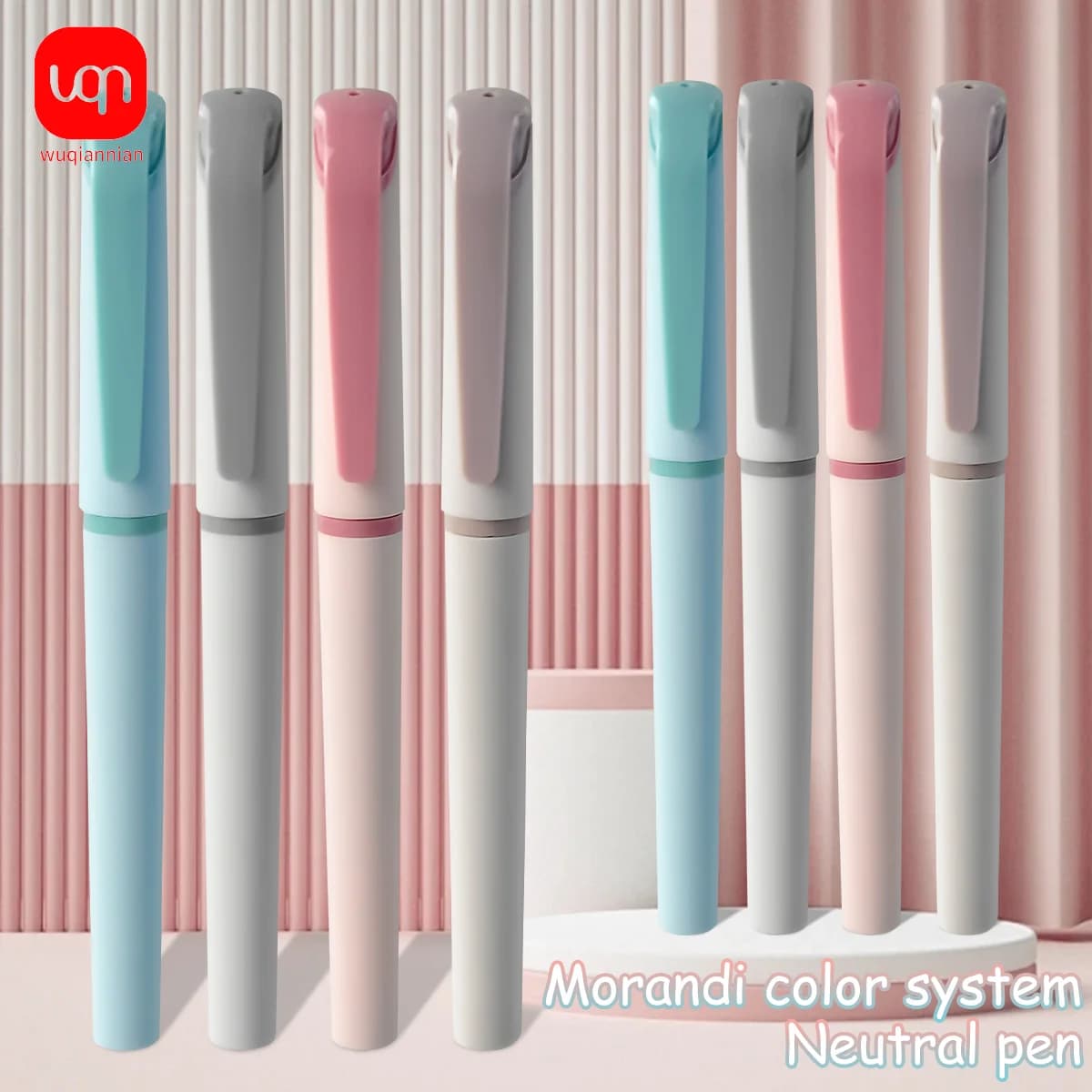 WQN-3/6/12PCS Morandi Color Gel Pen 0.5mm Nib Black Ink Student Signature Pen School and Daily Writing Supplies