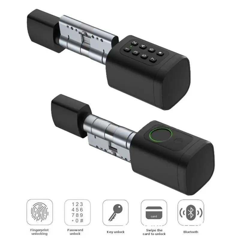 Professional Tuya Bluetooth Fingerprint Cylinder Electronic Smart Door Lock Digital Code Key Card Remote Control Adjustable