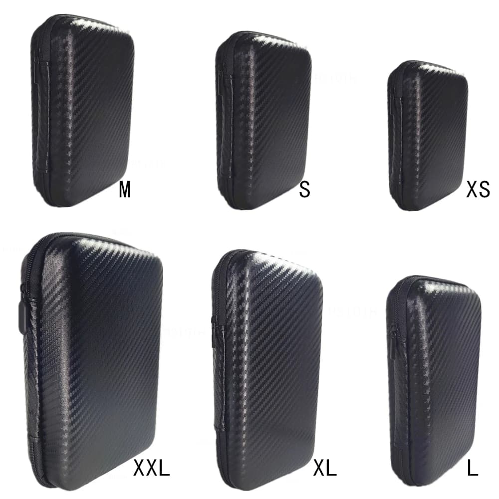 Digital Multimeter Bag Tool Bag Black For Headphone Bag Shockproof Bag EVA Box Case Earphone Carbon Fiber Texture Storage Bags
