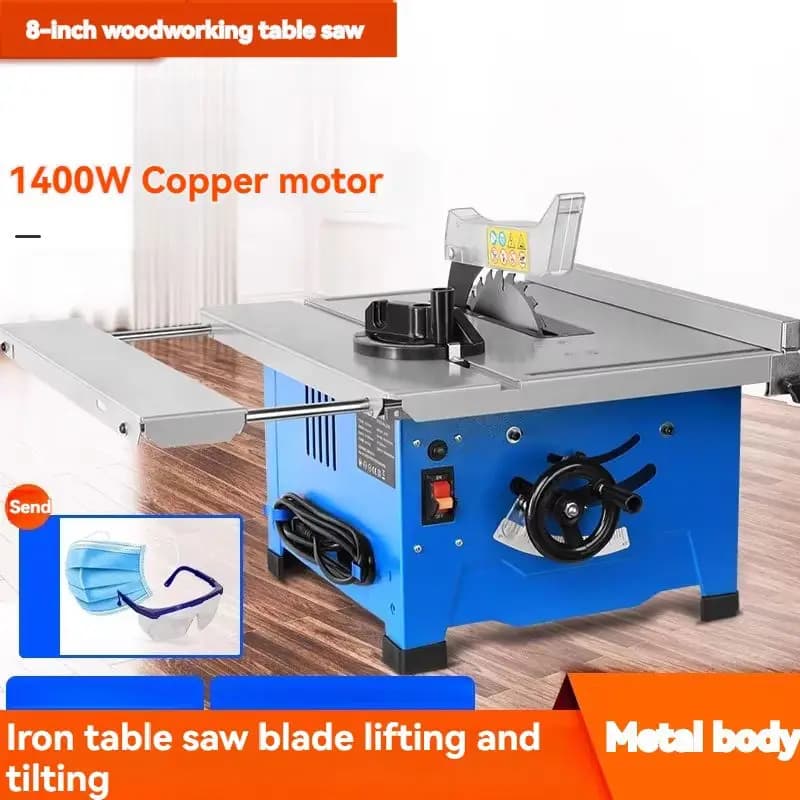 8 Inch Electric Table Saw for Wood Processing, Electric Wood Cutting Tools and Plastic Panels