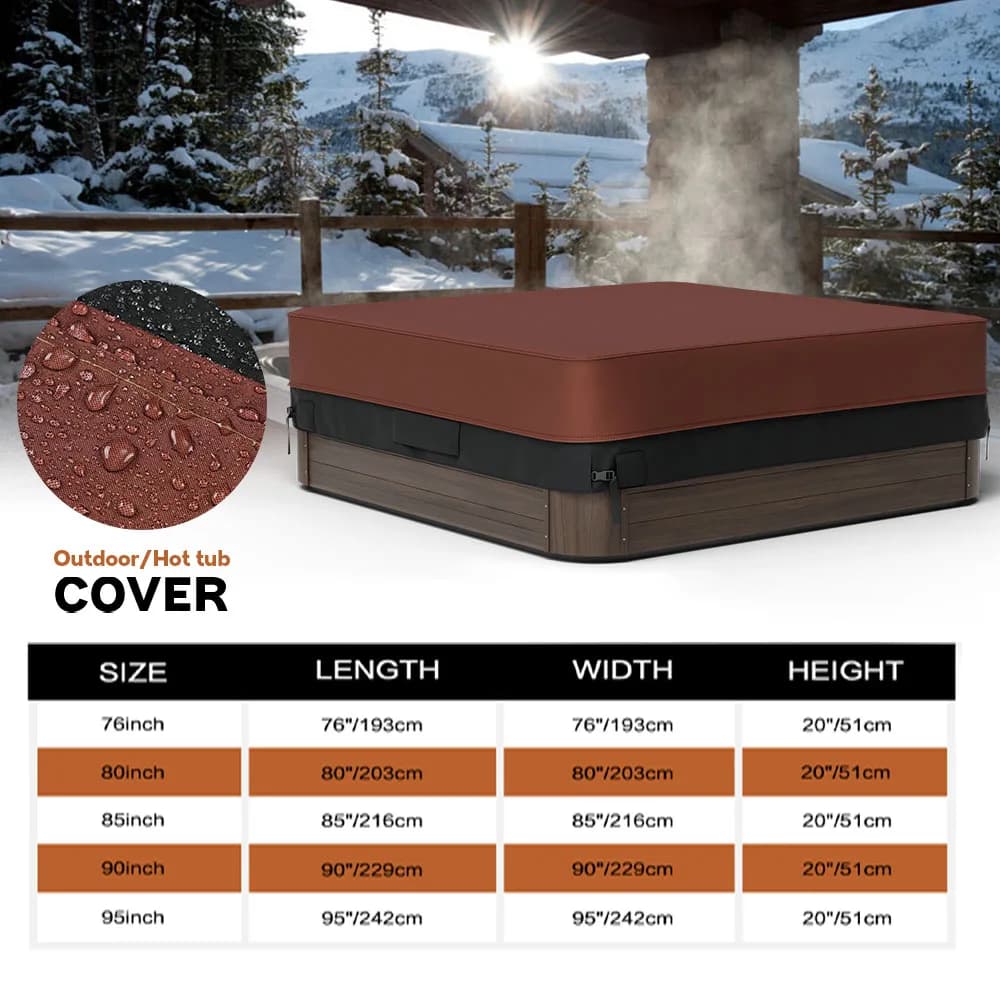600D Oxford Hot Tub Dust Cover Mat Pool Raincoat Anti-UV Exterior Hot Spa Hotspring Anti-dust Blades Snow Dust Cover
